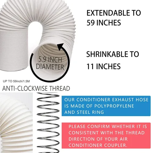 Vista 2 de Kit de ventilación portátil de ventana de CA, kit de placa ajustable de ventana deslizante vertical/horizontal para unidad de CA, kit de ventilación