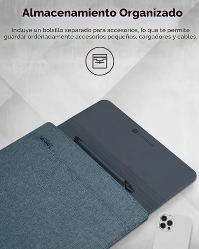 Vista 4 de Lenovo Funda Delgada para Portátil de 14 Pulgadas para Notebook/Tablet - Compatible con MacBook Air/Pro - Funda Ligera Ecológica con Bolsillo