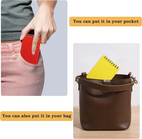 Vista 3 de QiCheng paquete de 6 cuadernos de bolsillo pequeños, cuaderno de bolsillo pequeño, cuadernos pequeños en espiral de 3X5 pulgadas (6)