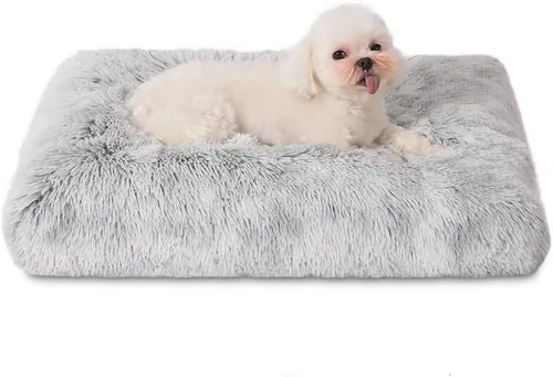 Vista 28 de Bedfolks Cama de Perrera de Felpa Impermeable para Perros, Funda Extraíble Lavable, Almohadilla de Piel Sintética para Perros y Gatos Pequeños, Negro