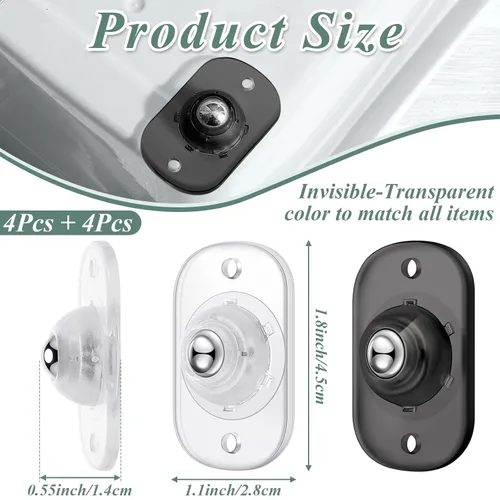 Vista 2 de Honoson 8 Piezas Ruedas Giratorias Autoadhesivas para Electrodomésticos, Rodillos de Electrodomésticos, Deslizadores para Electrodomésticos