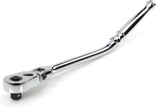 Vista 2 de TEKTON Trinquete de liberación rápida de 3/8 pulgadas x 12 pulgadas con cabeza flexible y mango curvo largo SRH33112