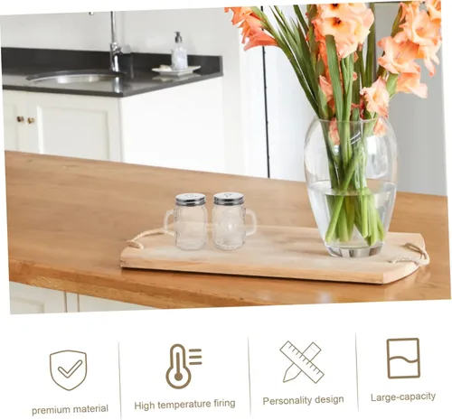 Vista 4 de KICHOUSE 2 botellas de almacenamiento de especias con aspersor de vidrio, pimenteros, recipientes de especias, salero para barbacoa, condimentos