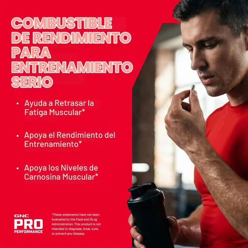Vista 4 de GNC Pro Performance Beta-alanina, sin sabor, 30 porciones