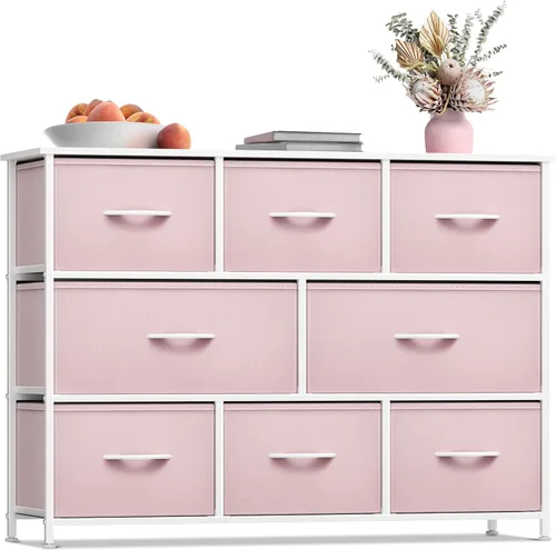 Vista 40 de Sorbus Cómoda con 8 cajones - Mueble para almacenar ropa para niño, para dormitorio, pasillo, clóset, oficina – Marco de acero, parte superior