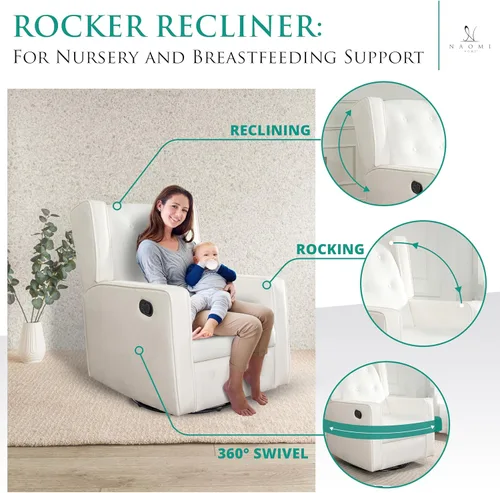 Vista 4 de Naomi Home Odelia - Sillón reclinable, mecedora, deslizador, giratorio