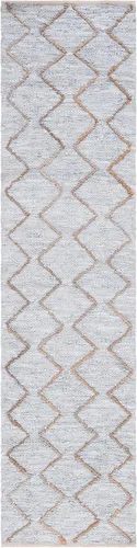 Vista 3 de SAFAVIEH Vintage Leather Collection - Alfombra de pasillo de 2 pies 3 pulgadas x 9 pies, gris claro y natural, hecha a mano moderna y rústica, ideal