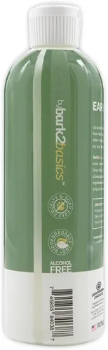 Vista 2 de Bark2Basics Limpiador de oídos para perros, 16 onzas, totalmente natural, hamamelis, base suave de aloe vera y extracto de manzanilla, rompe a