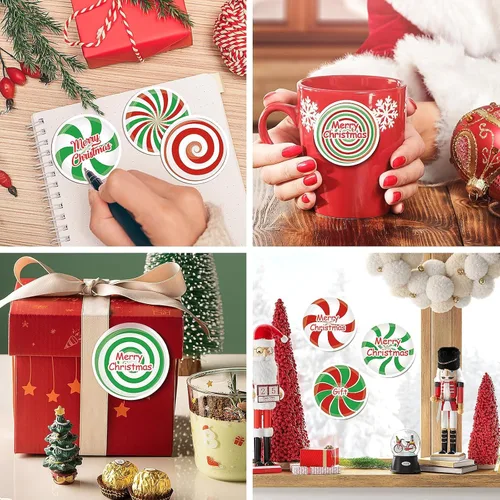 Vista 6 de 48 notas adhesivas de caramelo de Navidad, diseño de caramelo de Navidad, bloc de notas autoadhesivas, notas adhesivas para Navidad, vacaciones