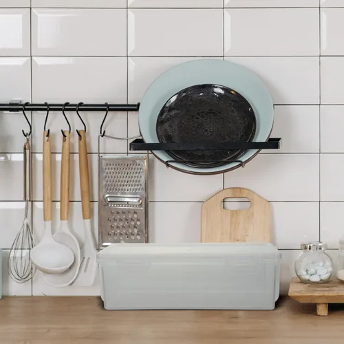 Vista 8 de DOITOOL Recipiente hermético para almacenamiento de pan de 7.48 x 3.74 x 2.36 pulgadas, caja de pan de plástico transparente con sello a prueba