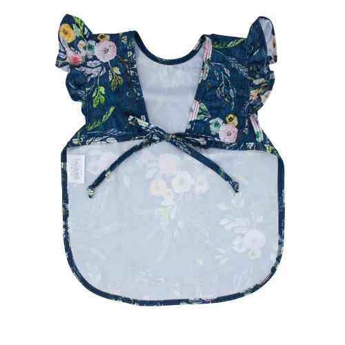Vista 3 de BapronBaby Flutter Boho Floral Bapron – Babero más seguro sin lazo para el cuello para bebés y niños pequeños – Suave impermeable resistente a