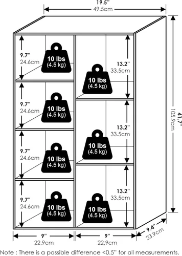 Vista 176 de Furinno - Estantería de cubos de 5 niveles serie Luder para libros y almacenamiento, color roble francés