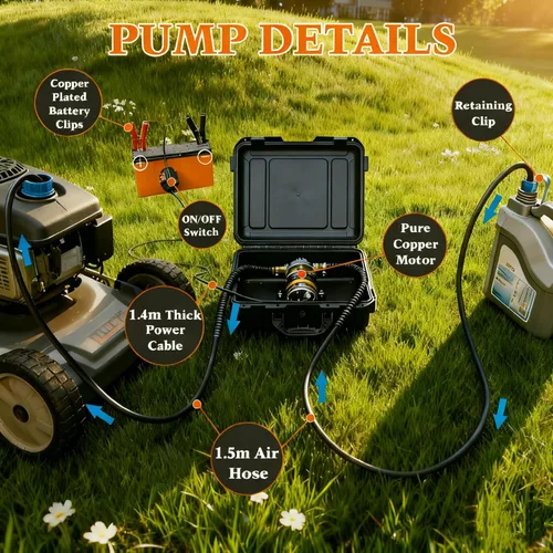 Vista 3 de Juego de bomba de transferencia de aceite de 12 V 100 W, flujo rápido de 1-4 L/min para engranajes, transmisión, cambios de aceite lubricante, bomba