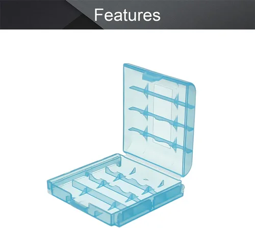 Vista 5 de Fielect 10 Uds 4 x AA/AAA Caja de Almacenamiento de Batería Titular Caja Organizador Azul