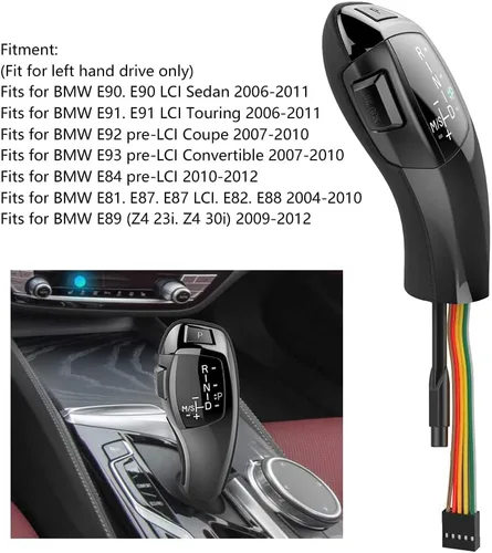 Vista 2 de Kit de actualización automático LED para palanca de cambios LHD para accesorios de automóvil BMW E90 E91 E93 E81 E82 E84 E87 E88 E89 de carbono