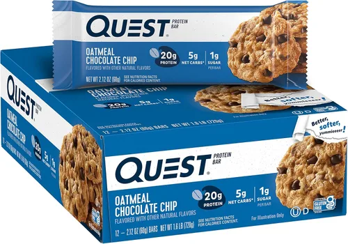 Vista 10 de Barras de Quest Nutrition de mantequilla de cacahuete con chocolate, 20g de proteína, 1g de azúcar, 4g de carbohidratos netos, sin gluten, aptas