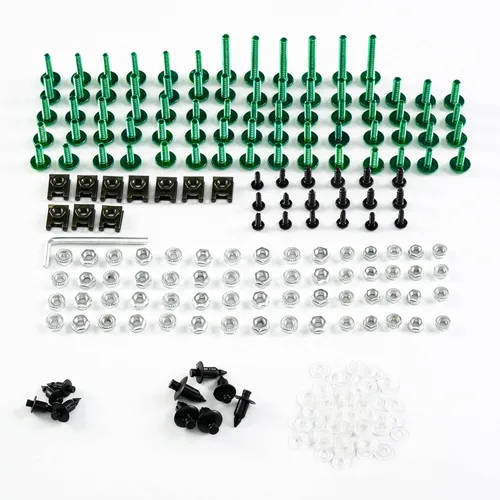 Vista 9 de Kit de pernos de carenado de motocicleta, tornillos de tuercas para tornillos compatibles con Honda, Yamaha, Kawasaki, Suzuki, color dorado