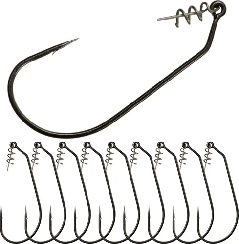 Reaction Tackle Swimbait - Ganchos para pesca de lubina, ganchos de pesca de plástico suave con pasador de resorte centrado para cebos de natación