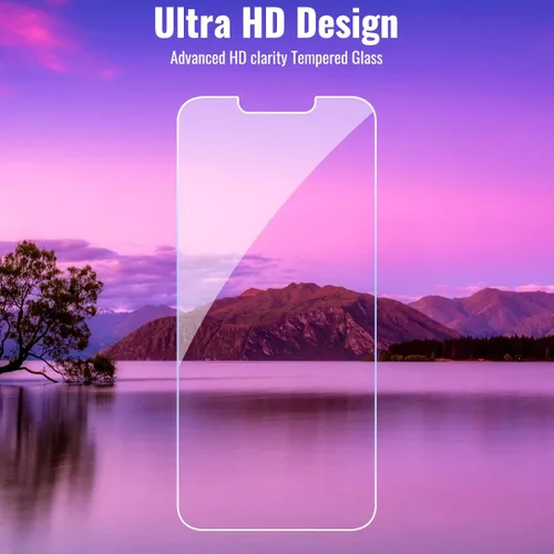 Vista 4 de Paquete de 4 protectores de pantalla de vidrio templado para iPhone 14/iPhone 13/iPhone 13 Pro [6.1 pulgadas], protección de sensor, película