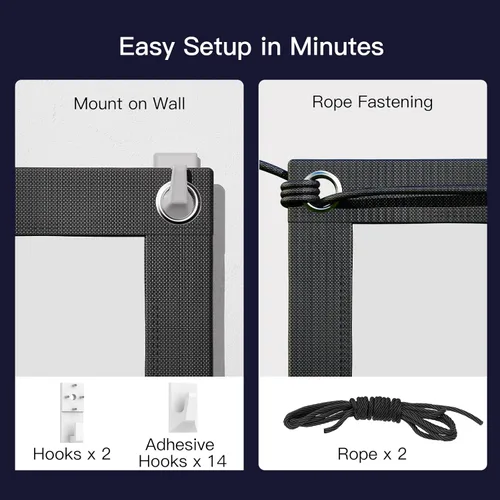 Vista 5 de Pipishell Pantalla de proyector mejorada de múltiples capas de 120 pulgadas, pantalla de cine 4K UHD 16:9 para exteriores, plegable y lavable a