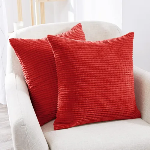 Vista 21 de Deconovo Fundas de Almohada Decorativas de Pana, Juego de 2 Fundas de Cojín Decorativas Suaves, Lavables a Máquina con Textura para Sofá, Sillón