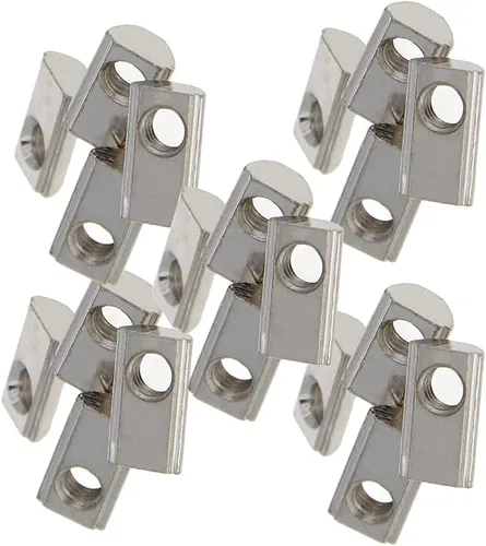 Vista 4 de Aicosineg 12 piezas de acero al carbono M3 T tuerca rollo bola elástica tuercas enrollables en resorte adecuado para 2020 serie T perfil de Plateado