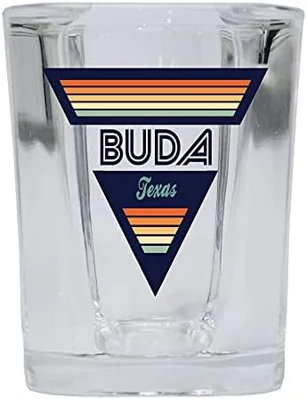 Buda Texas - Vaso de chupito de licor con base cuadrada de 2 onzas