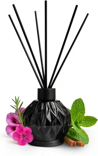 Vista 10 de AromaPlan Difusor de varillas de lujo, acogedor difusor de aroma de cachemira (8.5 onzas líquidas, 8.5 fl oz), juego de difusores de junco, incluye