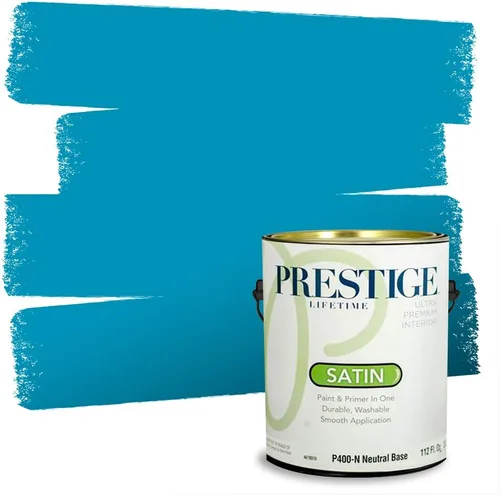 Vista 82 de Prestige Paints. - Base y pintura para exteriores en un solo galón, 1 galón. plano, comparable con Sherwin Williams Topsail.