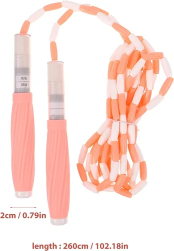 Vista 2 de Adjustable Skipping Rope with Beaded Segmented Design Non-slip Silicone Handles for Outdoor Fitness Exercise Soft Jumping Rope for Beginners and