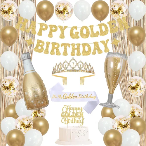Vista 27 de Trgowaul Decoraciones de 9º cumpleaños para niñas, pancarta, banda y corona, decoración de pastel, globo de número 9, cortinas de flecos
