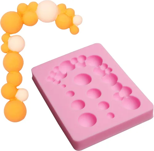 Vista 9 de Molde de fondant de perlas 3D, 2 unidades, moldes de silicona de chocolate semiesferas para decoración de pasteles, dulces, azúcar, cupcakes