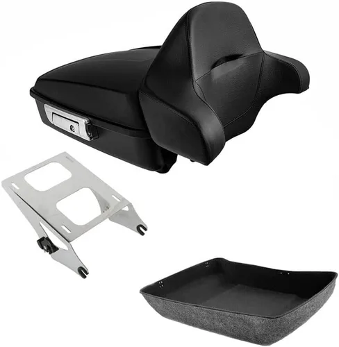 Vista 14 de TCMT Negro mate 10.7 "almohadilla del respaldo del maletero para Harley Tour Pak Touring Glide 14-25