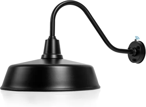 Vista 8 de Luces de Granero Exteriores con Cuello de Ganso, Iluminación de Anochecer a Amanecer, Luces de Granero Exteriores Negras para Casa, Accesorios