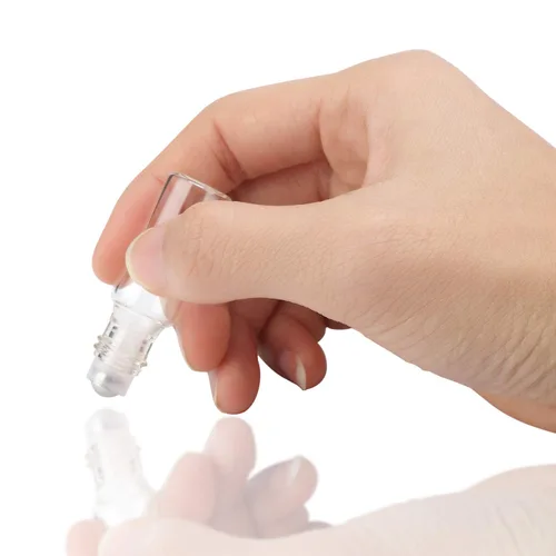 Vista 5 de Easytle Botellas enrollables de aceite esencial, paquete de 24 botellas enrollables de vidrio transparente de 0.17 onzas líquidas para aceites