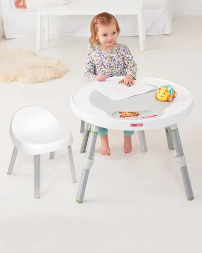 Vista 2 de Skip Hop Sillas de actividades para niños pequeños, juego de 2, metal, color blanco