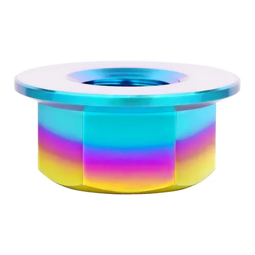 Vista 23 de Juego de 6 tuercas hexagonales de titanio DIN6923 M5 M6 M8 M10 M12 M14 M16 (paso M6 0.039 in, titanio normal)