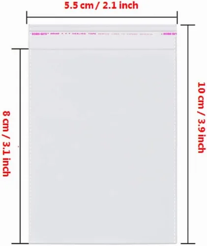 Vista 2 de 200 piezas bolsas de celofán resellables transparentes de 2 x 3 pulgadas, con sellado autoadhesivo, buenas para panadería, dulces, joyas, aretes