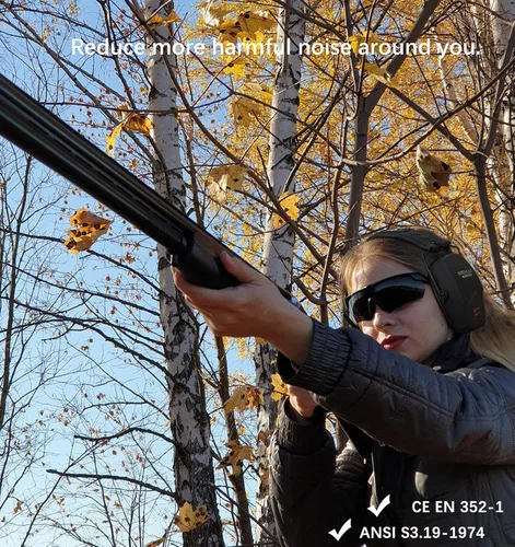 Vista 6 de PROHEAR Ear Protection Safety Earmuffs for Shooting Noise Reduction Slim Hearing Protector