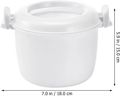 Vista 3 de Olla de arroz para microondas: vaporizador de arroz portátil para microondas para verduras, utensilios de cocina para pasta para microondas, olla