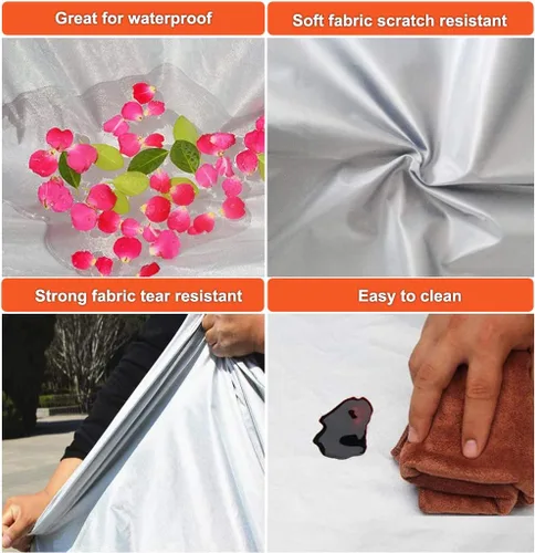Vista 2 de Kayme - Funda impermeable para automóvil para todo tipo de clima, con candado y cierre; protección contra la lluvia y el sol