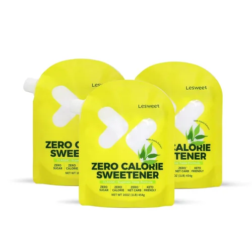 Vista 9 de Lesweet Edulcorante cero calorías, edulcorante de eritritol, sustituto de azúcar granulado, con extracto de stevia, apto para dieta cetogénica, sin