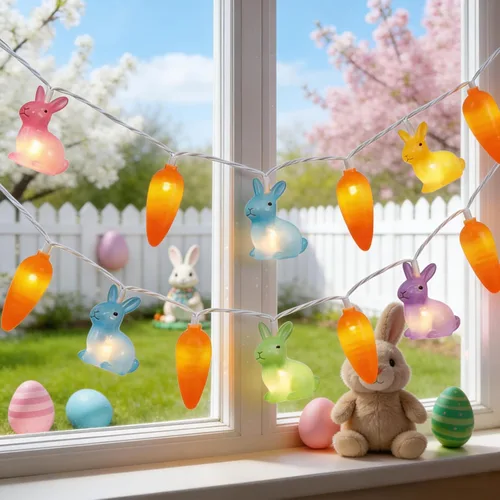 Vista 23 de 8.5Ft Patriotic Red White Blue Star String Lights, 10 LED Plug in Connectable Fairy Lights for 4th of July Independence Day, Outdoor Waterproof Star