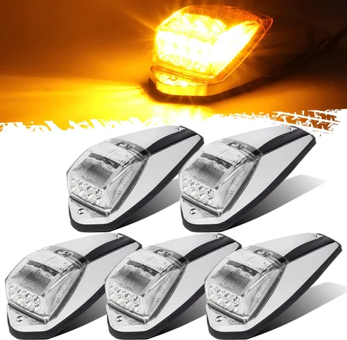 Vista 8 de Partsam 31 luces LED ámbar para marcador de cabina impermeable para techo superior compatible con camiones de remolque