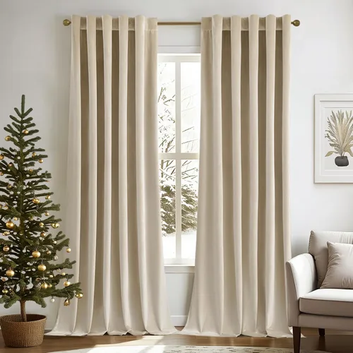 Vista 18 de MIULEE Cortinas de terciopelo de 63 pulgadas de largo, 2 paneles de cortinas opacas de lujo para dormitorio, sala de estar, cortinas de ventana