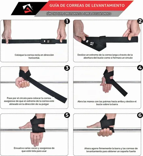 Vista 6 de AQF Weight Lifting Straps, Padded Cotton Gym Wrist Straps for Deadlifts