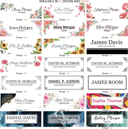 Vista 6 de Placa de nombre de escritorio personalizada Regalo único Soporte de madera Decoración de oficina Placa de nombre para profesor Letrero