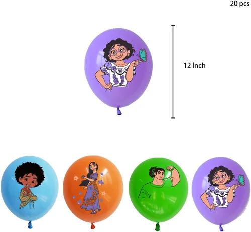Vista 4 de Suministros de fiesta de cumpleaños de película mágica, decoraciones de fiesta de película mágica con una pancarta de feliz cumpleaños, decoración