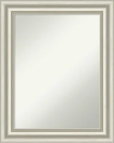 Vista 55 de Amanti Art Espejo de pared plateado de 27 x 21 pulgadas, espejo rectangular de baño de níquel cepillado para decoración de pared, sala de estar