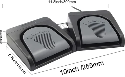 Vista 9 de iKKEGOL Conjunto de pedal doble USB actualizado Control de interruptor de 2 pies Programa de interruptor de pie de botón de 2 teclas Videojuego